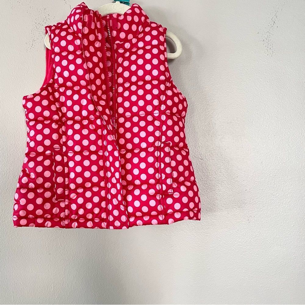 Gap 4-5 Thick Puffer Vest Red Pink Polkadot